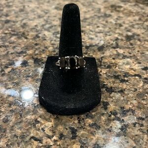 Shungite and Sterling Trinity Ring